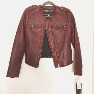 NWT Bagatelle Moto. NYC Genuine Leather Jacket Paprika Color SIZE XS